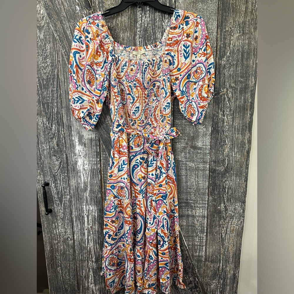 Paisley Puff Sleeve Dress